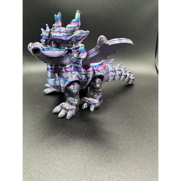 3D-Printed Articulated Crystal Baby Dragon 7" - Picture 5 of 5